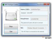 одно из рабочих окон Wi-Fi HotSpot Creator
