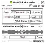 одно из рабочих окон Moo0 VoiceRecorder